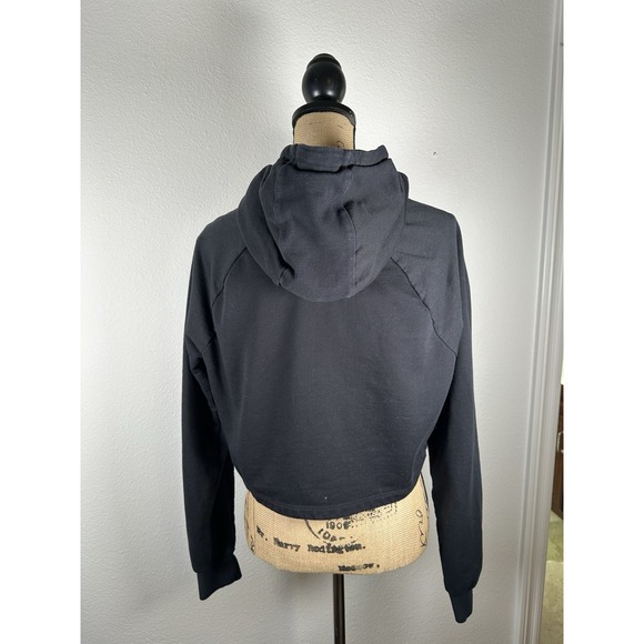 Gymshark Cropped Hoodie Sweatshirt Women Black Athletic Workout Size Large - Picture 5 of 13